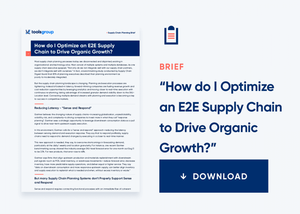 How do I optimize an end-to-end supply chain to drive organic growth?